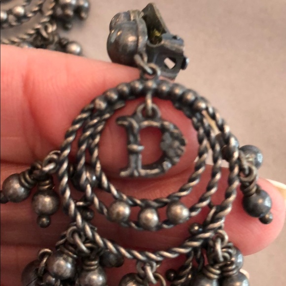 Authentic DIOR chandelier ear rings -gunmetal - Picture 6 of 8